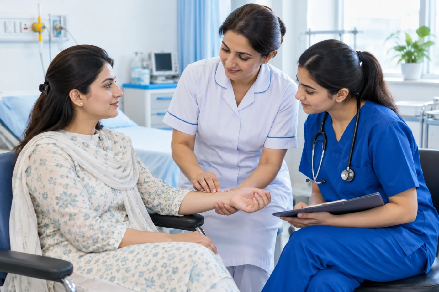 Illustrative supervised nursing practice in a clinical setting