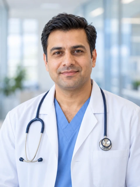 AI-generated illustrative portrait of a clinical educator